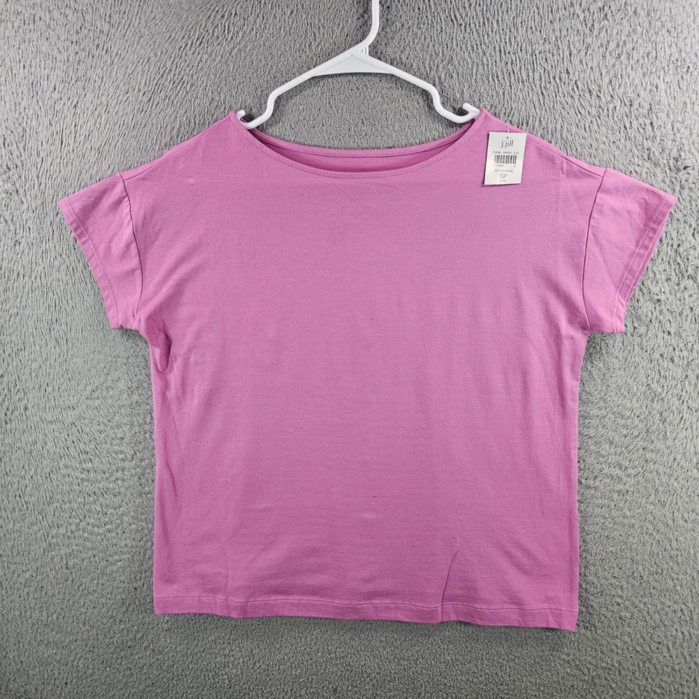 J. Jill Luxe Supima Short Sleeve Tee Pink Bougainvillea S Petite NEW NWT